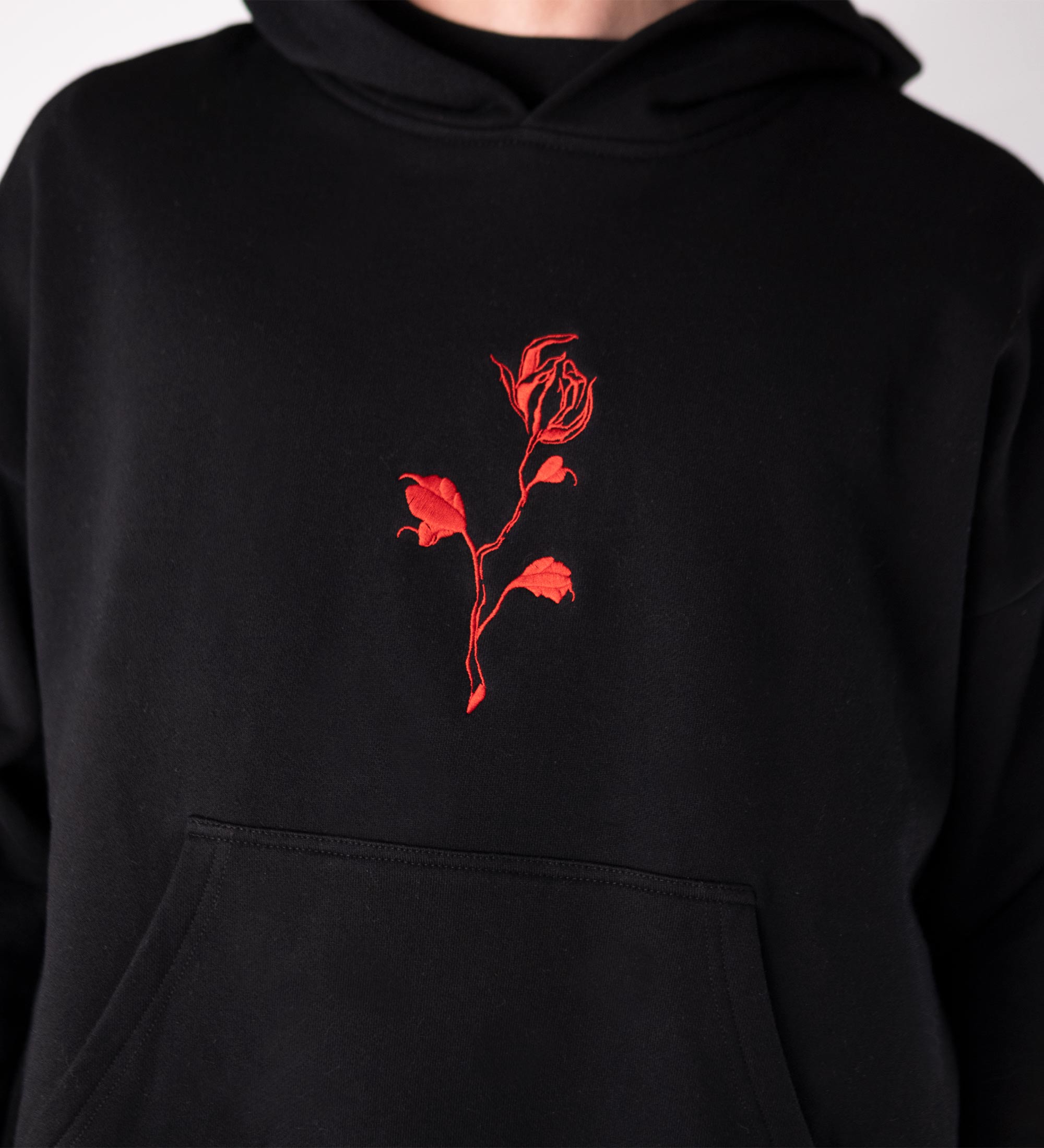 Red Rose Oversized Hoodie